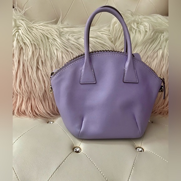 Kate Spade Palm Springs Maggie Lavender Scalloped Leather Medium Satchel - Picture 12 of 16
